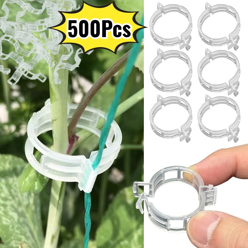 Vine Climbing Plastic - 500個入り プラスチック製植物サポートクリップ ガーデン用 蔓留め固定クリップ つる性植物 トマト