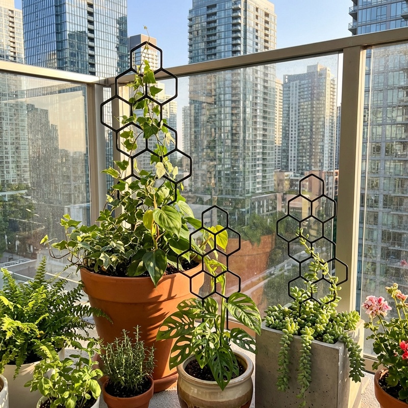 2個入り ハニカム型植物用トレリス 鉢植えのつる性植物用サポ - Vine Climbing Plastic のレビューと価格
