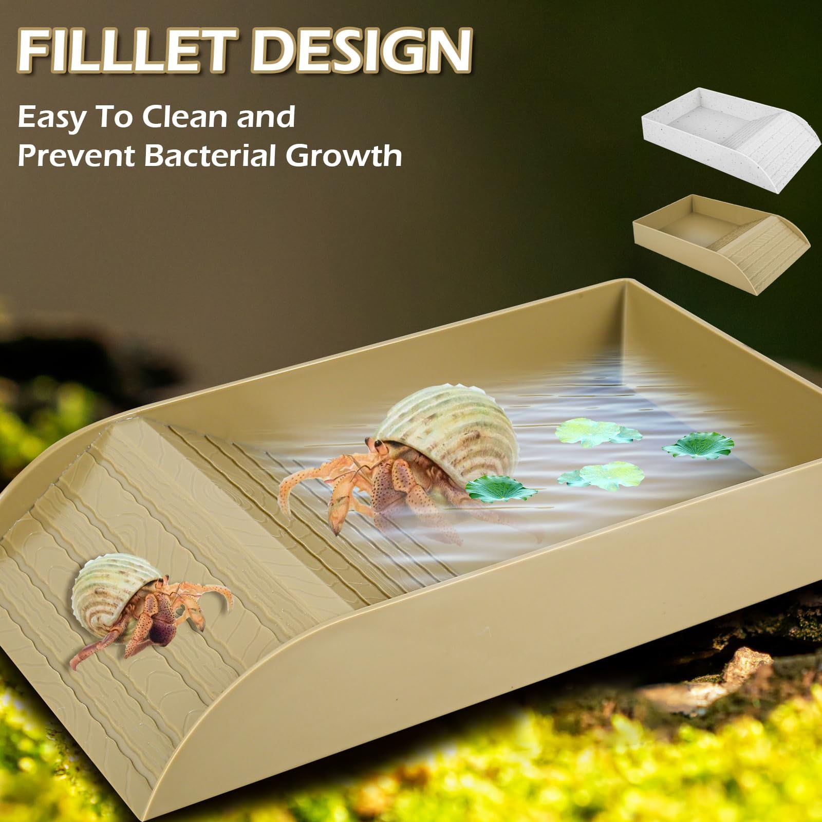 カメの形をした滑り止めバスボウル,ランプ付きウォーターボウル - Water Dish Reptile のレビューと価格