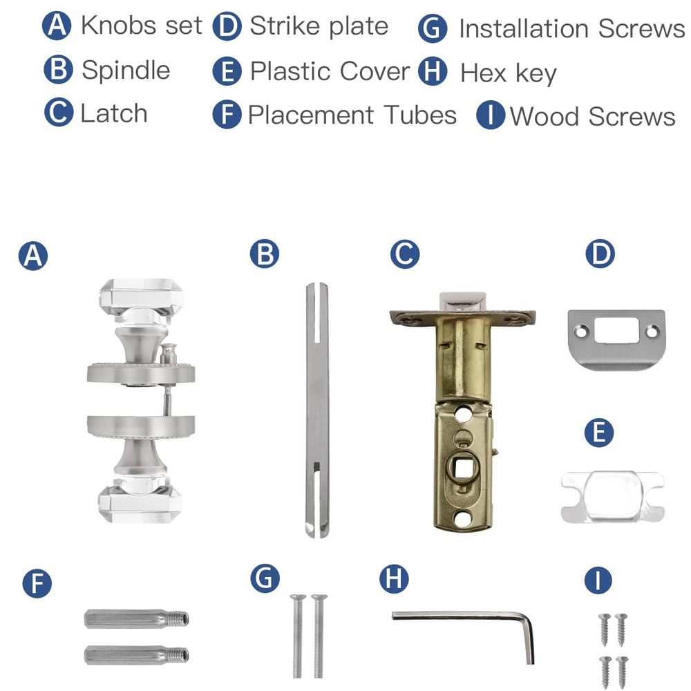 ブラッシュドクリスタル製ドアハンドル、プライベートベッドルー - Glass Door Hinge のレビューと価格